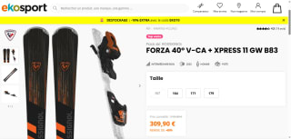 Pack ski Rossignol Forza 40° V-CA, Xpress 11 GW B83 à 309,90 €