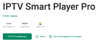 IPTV Smart Player Pro gratis via Play Store