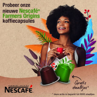 Gratis proefverpakking met 2 Nescafé Farmers Origins cups