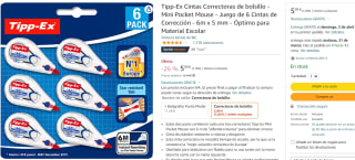 Pack x6 Tipp-Ex Cintas Correctoras de bolsillo por 5.99€