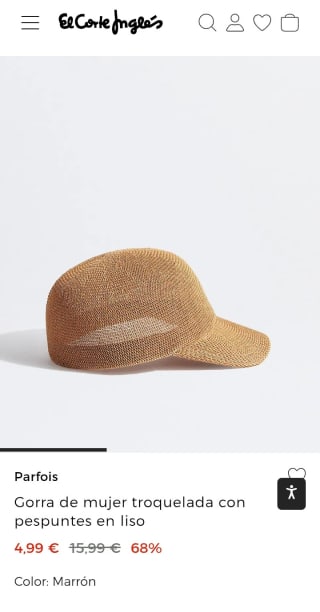 Parfois Gorra de mujer troquelada por 4,99€.