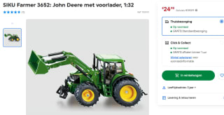 Siku John Deer tractor met ronde voorlader 1:32 voor €24,99 bij Smythstoys