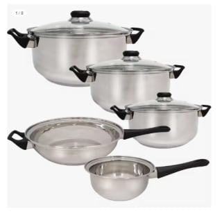 Batería de Cocina Quttin Genova 8 Piezas por 22.45€ (Cuenta Nueva 13.47€)