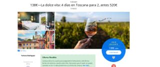 Escapada La dolce vita: 4 días en Toscana para 2 por 138€