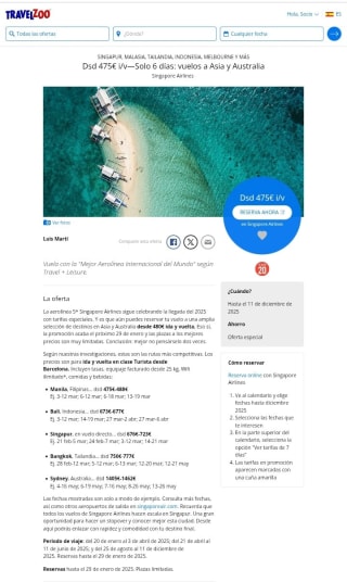 Vuelos a Asia y Australia desde 475€.