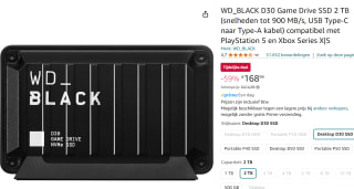 WD Black D30 Game Drive - Externe SSD - 2TB voor €168,99 bij Amazon