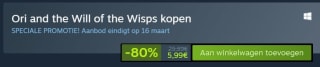 Ori and the Will of the Wisps voor €5,99 bij Steam