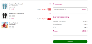 Gratis flessentas bij besteding vanaf €40 bij Havaianas