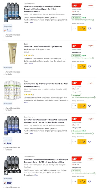 65% korting bij Bol.com op Dove -Dove men care