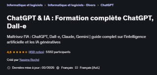 Sélection de cours en ligne gratuits - Ex : ChatGPT & IA à 8,99€
