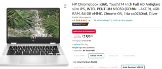 HP CHROMEBOOK X360 14A-CA0309ND - 14.0 inch - voor €259 bij Amazon