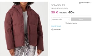 Chaqueta Holgada para Mujer Wrangler Buffer por 59€