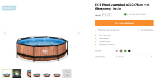 EXIT Wood zwembad 300x76 cm voor €69 bij Exit Toys