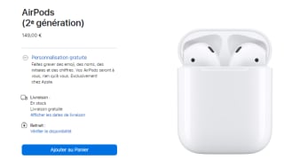 Ecouteurs Apple Airpods 2 Avec boitier de Charge à 149€