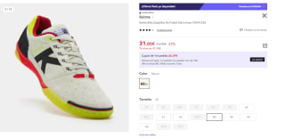 Zapatillas De Fútbol Sala Kelme Elite por 31.05€ (Cuenta Nueva 19.05€)