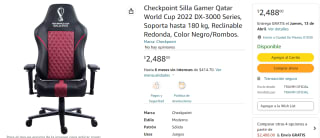 Silla Gamer Qatar World Cup 2022 Checkpoint por $2488