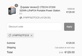 50% korting op een CTech iPower power station dmv de code bij Ctechipower