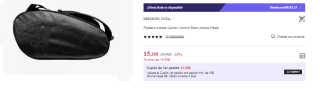 Paletero adidas Carbon Control Black Pádel por 15.35€ (Cuenta Nueva 9.21€)