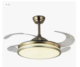 Ventilador de Techo DUNE con Aspas Desplegables y Luz Led 36W en 3 Temperaturas de Luz con Mando a Distancia - Motor DC Eficiente y Silencioso por 76.93€ (Cuenta Nueva 64.93€)