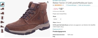 Rieker 31240 herenlaarzen voor bij Amazon