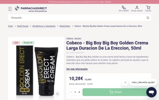 Cobeco Big Boy Golden Crema Larga Duracion De La Ereccion 50ml por 10,28€
