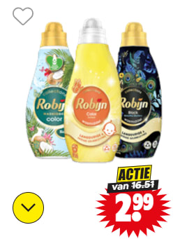 Alle varianten Robijn 19 wasbeurten voor €2,99 bij Dirk