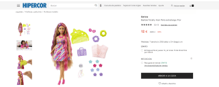 Muñeca Barbie Totally Hair Pelo extralargo Flor por 12€