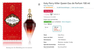 Killer Queen Katy Perry Parfum voor €9,55 met Amazon Prime