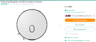 Samsung Bespoke Jet Bot Combo AI Steam voor €1.199 bij Artandcraft
