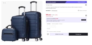 Juego de 3 Maletas ABS Semirigidas con Candado y 4 Ruedas por 54.82€ (Cuenta Nueva 42.82€)