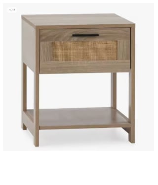 Mesita Dalia 1 cajón, hecho en ratán y melamina por 43.98€ (Cuenta Nueva 31.98€)