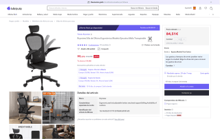 Silla de oficina ergonómica por 84,51€