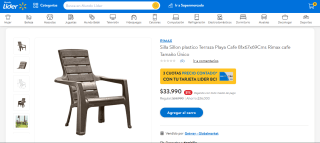 Silla Sillon plastico Terraza Playa Cafe por $33.990