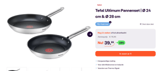 2-delige Tefal Ultimum Pannenset voor €39,95 bij iBood