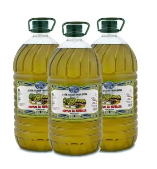 Aceite de Oliva Virgen Extra Cortijo La Muralla Hojiblanca 3 Garrafas 5 L cada una por solo 70,44€