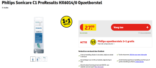 4 stuks Philips Sonicare W2 Optimal White Opzetborstels 1+1 gratis bij Kruidvat