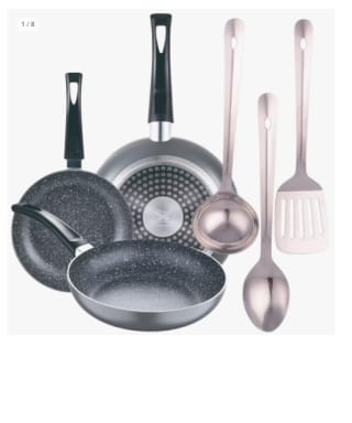 Set 3pc Sarten 16,20,24cm Aluminio Inducción San Ignacio + Set 3 Utensilios por 16.06€