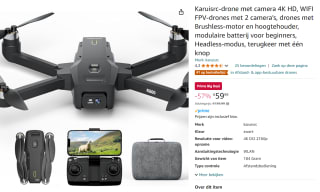Karuisrc-drone met camera 4K HD voor €59,99 met Amazon Prime