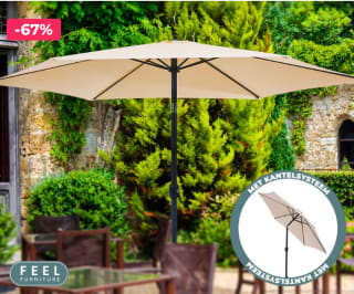 Feel furniture - Parasol - Kantelbaar - 3 meter - voor €49,95 bij voordeelvanger