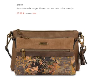 Bandolera de mujer Florencia 2 en 1 en color marrón por 27.99€