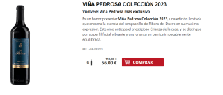 6 Botellas de Viña Pedrosa Colección 2023 por 46€