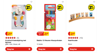 Alle speelgoed 2e voor de halve prijs bij Kruidvat