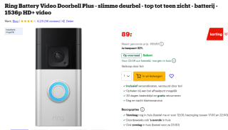 Ring Video Doorbell 3 Plus voor €89 bij Bol