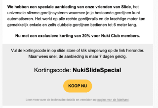 20% korting met de code op alles van Slide