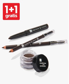 1+1 gratis op wenkbrauw make-up bij HEMA