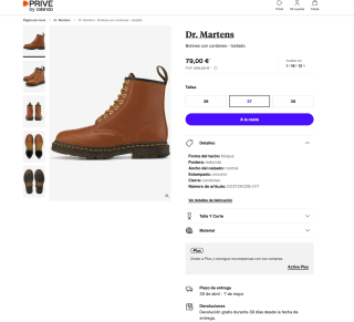 Dr. Martens Botines con cordones tostado por solo 79€