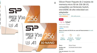 Paquete de 2 Micro SD SP 256GB por $594