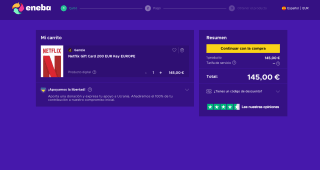 Tarjeta NETFLIX GIFT CARD de 200€ por solo 145€