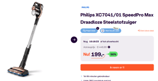 Philips 7000 serie Steelstofzuiger SpeedPro Max XC7041/01 voor €199 bij iBOOD