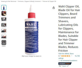 Purchase a Wahl clipper oil as low as £2.99 from Amazon